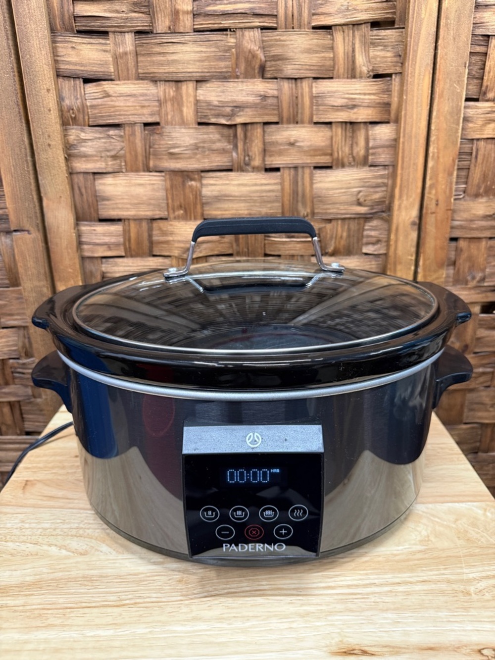 Paderno 6qt Black and Stainless Steel Digital Slow Cooker